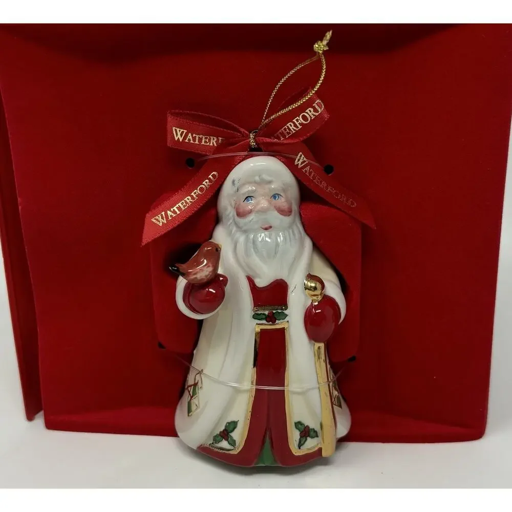 Set of 3 Waterford Holiday Heirlooms Ornaments Santa 138220 Porcelain Read